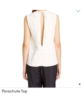 Helmut Lang White Sleeveless Split Tie-Back Parachute Top